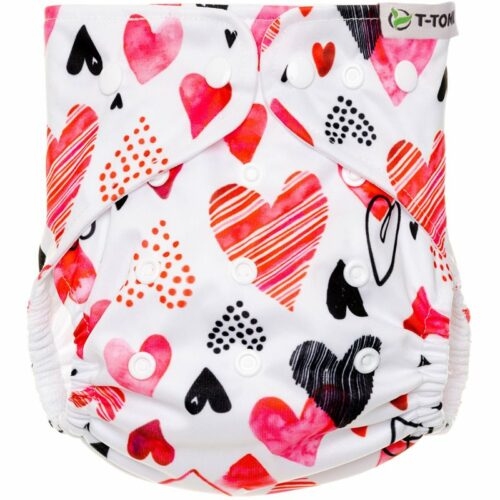 T-TOMI Diaper Covers AIO Hearts pratelné plenkové
