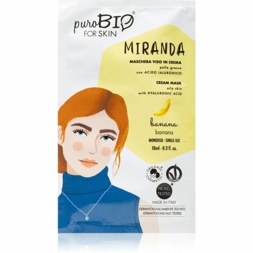 puroBIO Cosmetics Miranda Banana čisticí a zjemňující maska