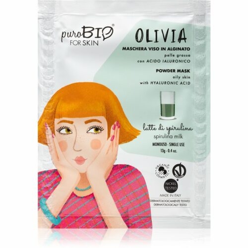 puroBIO Cosmetics Olivia Spirulina Milk slupovací maska