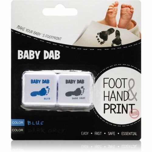 Baby Dab Foot & Hand Print Blue & Grey