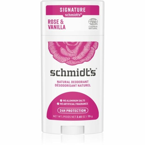 Schmidt's Rose + Vanilla tuhý deodorant bez