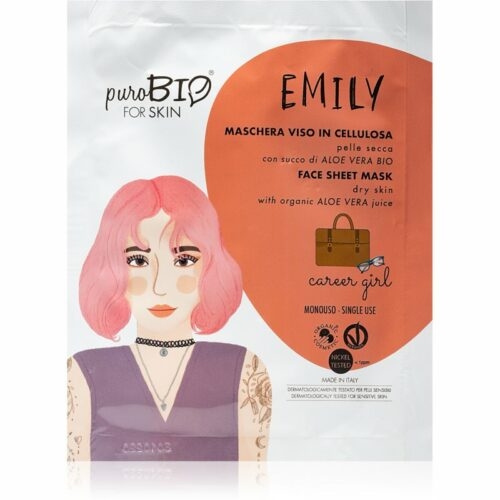 puroBIO Cosmetics Emily Career Girl hydratační plátýnková maska