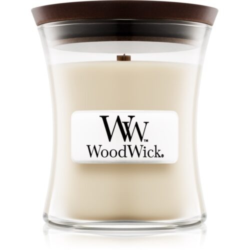 Woodwick Linen vonná svíčka s dřevěným knotem