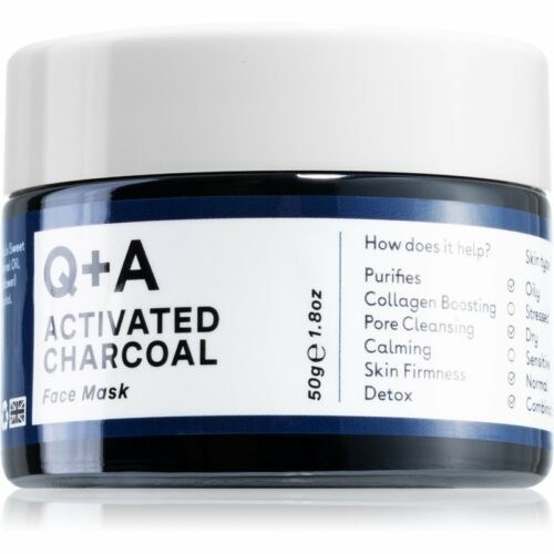 Q+A Activated Charcoal detoxikační pleťová maska s