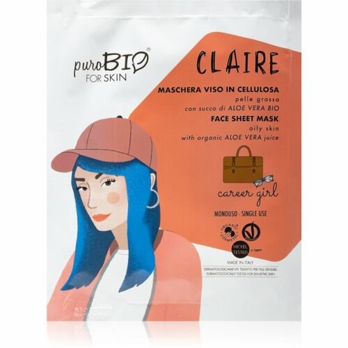 puroBIO Cosmetics Claire Career Girl plátýnková maska s vysoce hydratačním
