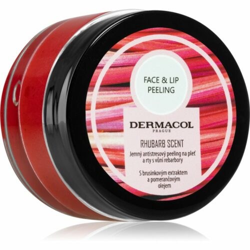 Dermacol Face & Lip Peeling Rhubarb cukrový peeling